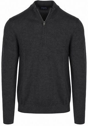 Olymp Half Zip Sweater Wool Anthracite