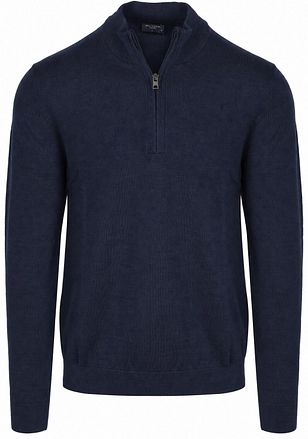 OLYMP Pull Demi-Zip Laine Bleu Foncé