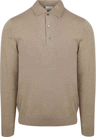 Profuomo Långärmad Pikétröja Luxury Basic Beige