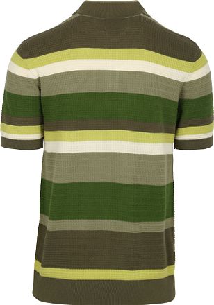 Scotch & Soda Strickpolo Struktur Stripe Grün