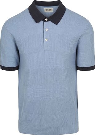 Scotch & Soda Strikket Polo Struktur Blå