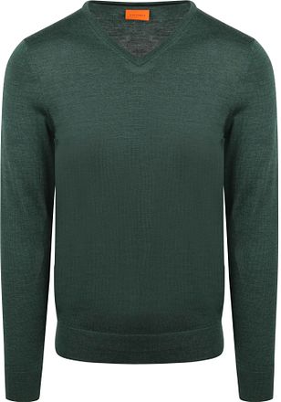 Suitable Merino Pullover V-ringning Racing Green