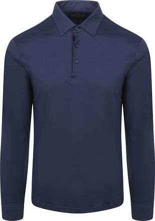 Desoto Langermet Poloskjorte Essential Navy