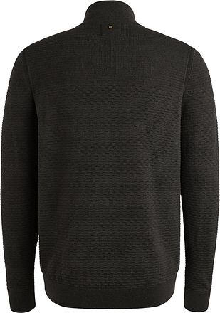 PME Legend Half Zip Structure Mouliné Sweater Schwarz