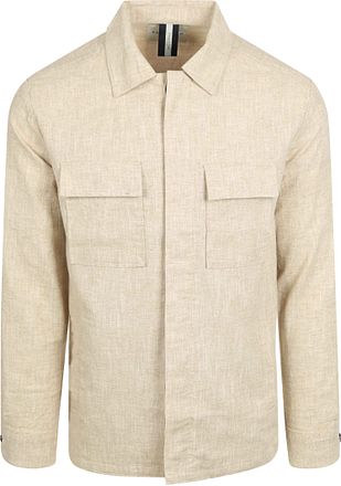 Profuomo Overshirt Leinenmix Beige