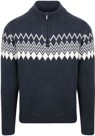 Suitable Avery Nordic Halvglidelåstrøye Ullblanding Marineblå