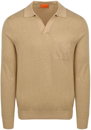 Suitable Longsleeve Knitted Polo Riva Pocket Sand