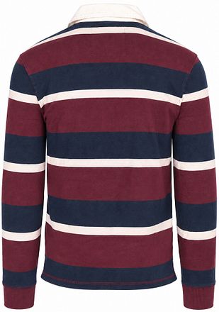 Superdry Rugby Polo Double Emblem Stripe Port Navy