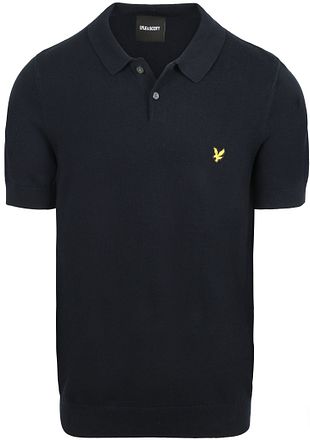 Lyle & Scott Knitted Polo Shirt Navy