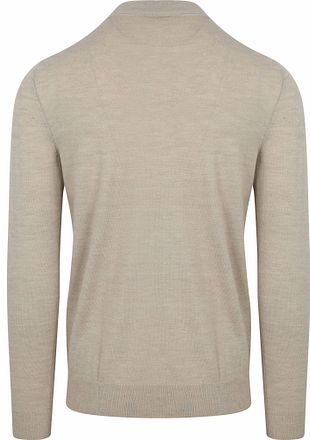 Profuomo Høyhalset Genser i Merinoull Beige