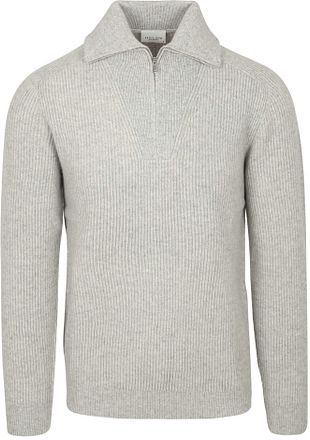 Profuomo Half Zip Tröja Merinoull Melerad Grå