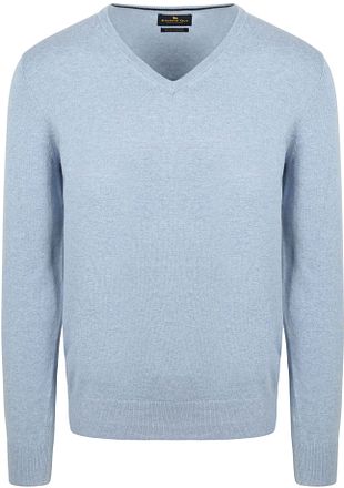 Steppin' Out Pullover Cotton Cashmere V-Neck Sky Blue