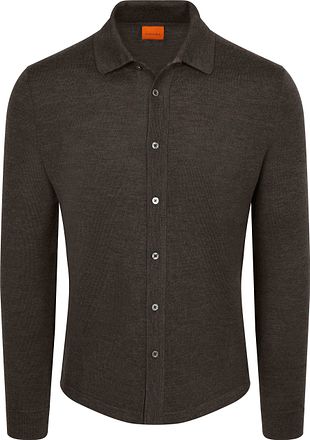 Suitable Cardigan Skjorte Merino Brun