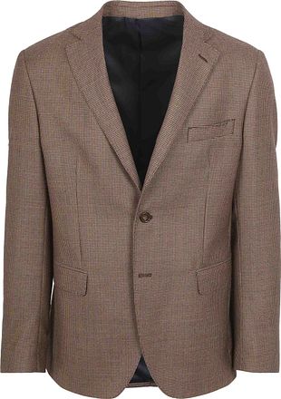 Suitable Pied De Poule Blazer Wool Brown