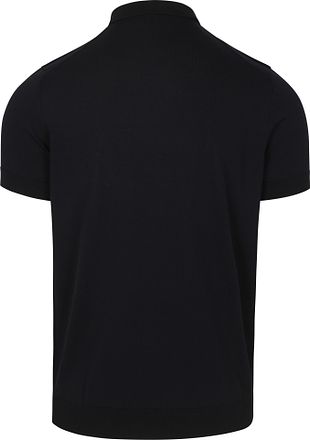 Suitable Knitted Half Zip Polo Shirt Navy