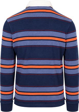 Superdry Rugby Polo Double Emblem Stripe Orange Navy