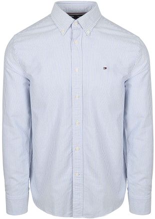 Tommy Hilfiger Chemise Oxford Rayée Bleu Clair