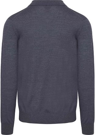 King Essentials The Robert Langærmet Poloshirt Merino Antracit