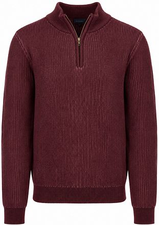 Suitable Bico Half Zip Tröja Vinröd