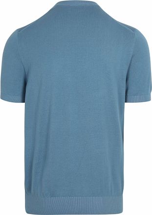 Suitable Stickad T-shirt Ficka Kompakt Blå