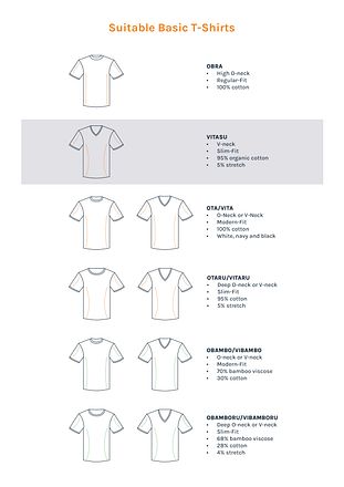 Suitable Vitasu T-Shirt V-Neck White 6-Pack