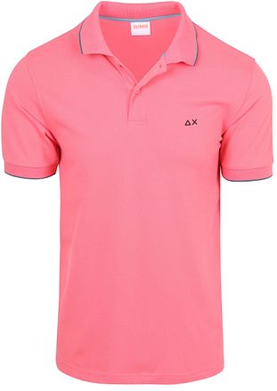 Sun68 Polo Col Rayé Fin Rose
