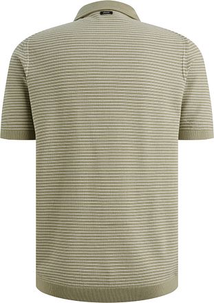 Vanguard Knitted Polo Shirt Stripes Green