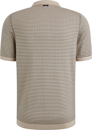 Vanguard Strikket Poloskjorte med Trykk Beige
