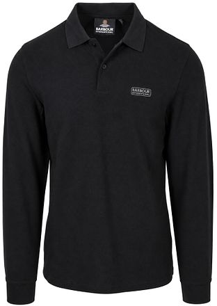 Barbour International Black Long Sleeve Piqué Polo Shirt
