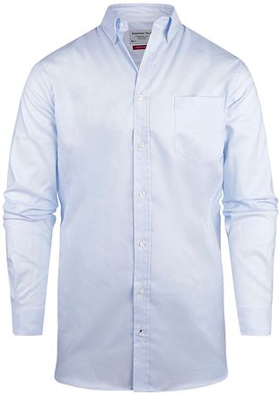 Steppin' Out Overhemd Twill Extra Lange Mouw Lichtblauw