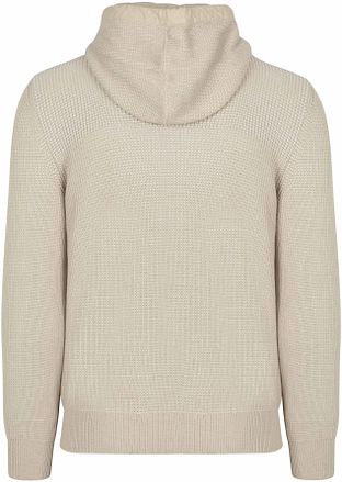 Marc O'Polo Hooded Half Zip Genser Tofarget Ecru