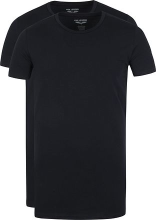 PME Legend Basic T-skjorte 2-pakning Rund hals Svart
