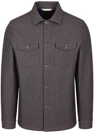 R2 Overshirt Button Herringbone Brown