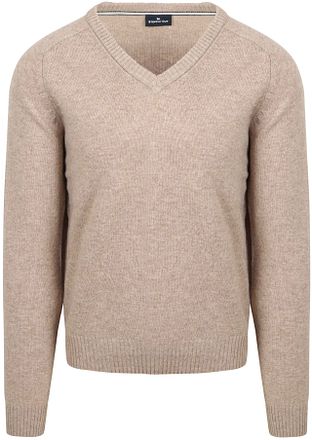 Steppin' Out Pullover V-Ausschnitt Lammwolle Beige