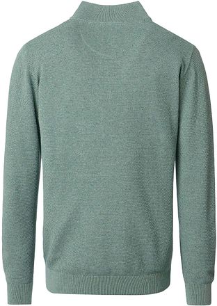 CASAMODA Pull-over Demi-Zip Structure Mélanger Vert Foncé