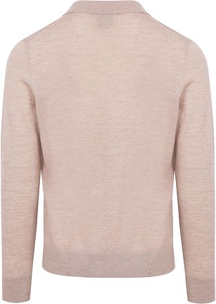 King Essentials The Robert Long Sleeve Polo Shirt Merino Beige