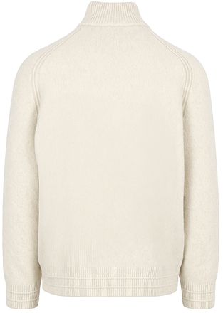 BOSS Awoolio Half Zip Trui Ecru