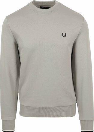 Fred Perry Sweatshirt Logotyp Ljusgrå