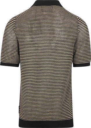 Marc O'Polo Poloskjorte Striper Svart Beige