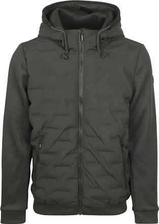 No Excess Jas Knitted Sleeve Donkergroen