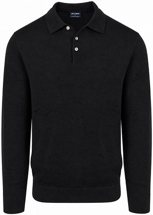OLYMP Polo Manches Longues Laine Noir