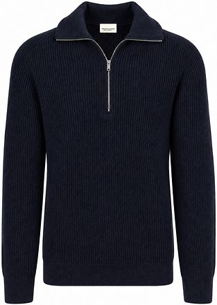 Profuomo Half Zip Pullover Wool Navy