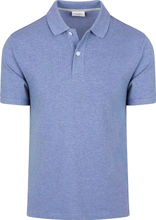 Profuomo Piqué Poloshirt Melange Blau