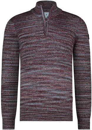 State Of Art Halv Zip Tröja Melange Bordeaux