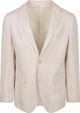 Suitable Blazer i Linned Panama Ecru