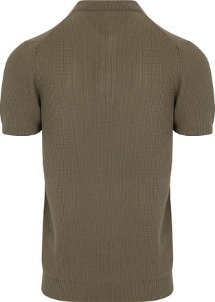 Suitable Respect Polo Structure Knit Olijfgroen