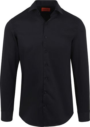 Suitable Twill Hemd Schwarz