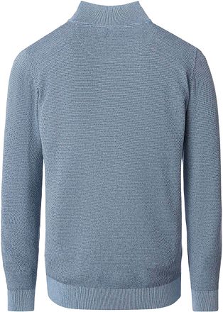 CASAMODA Halfzip Tröja Strukturerad Melange Blå