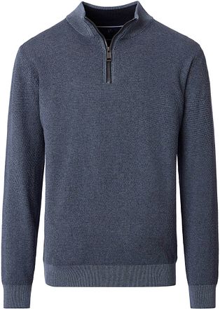 CASAMODA Half Zip Tröja Struktur Blå
