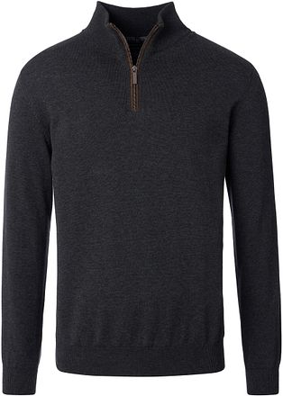 CASAMODA Halfzip Trui Solid Antraciet
